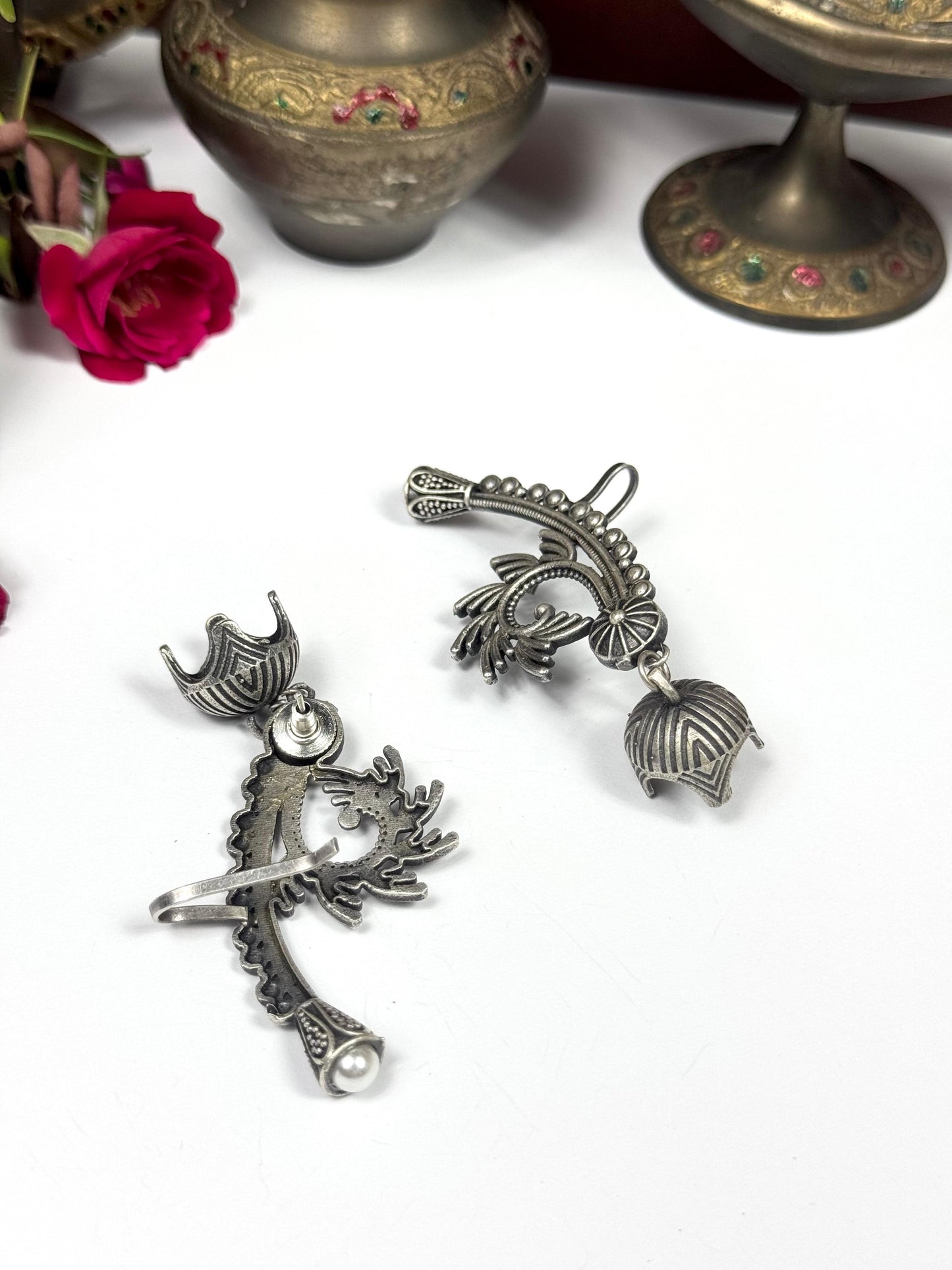 oxidised Earcufs jhumki