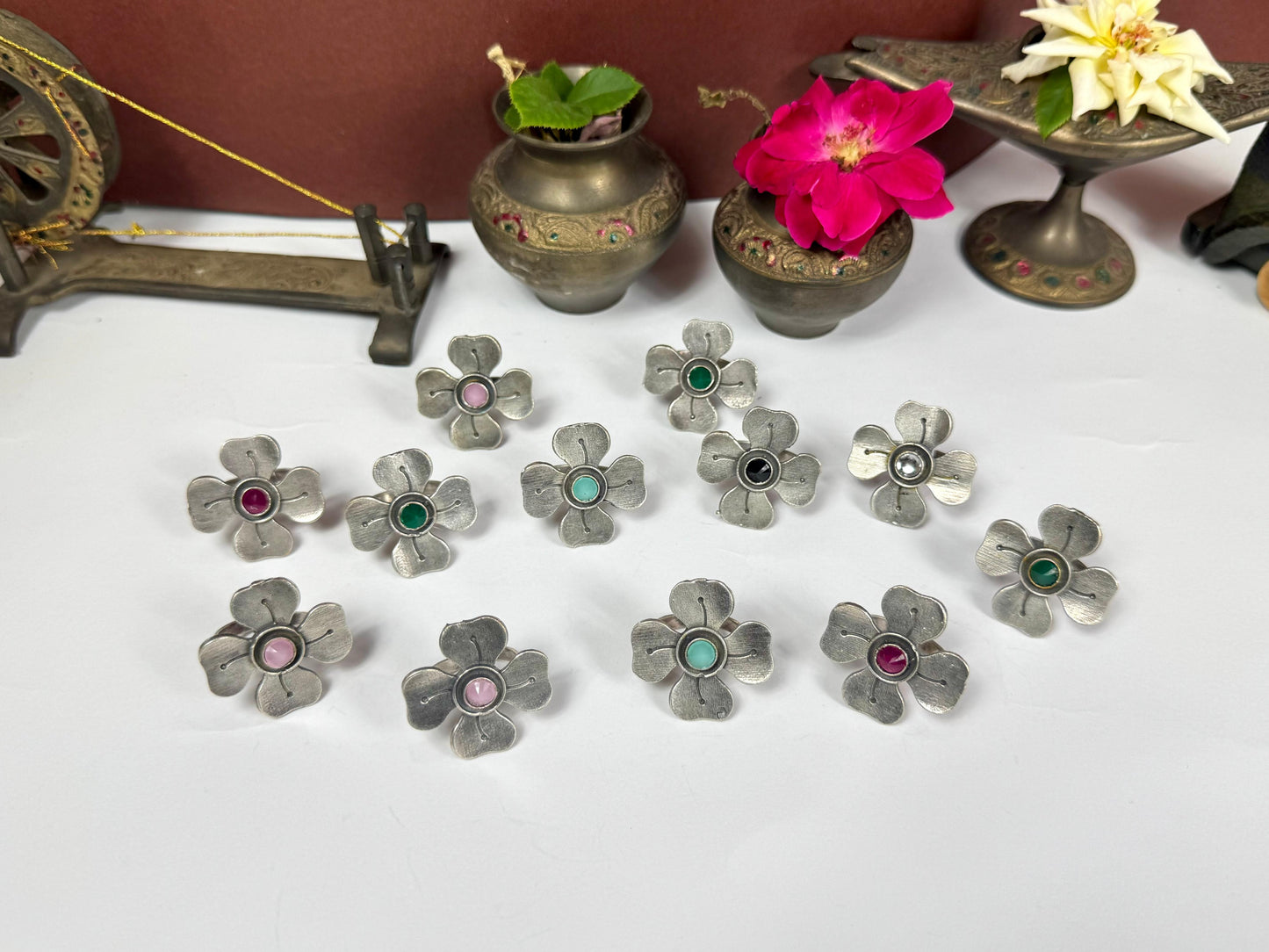 oxidised brass made fan rings