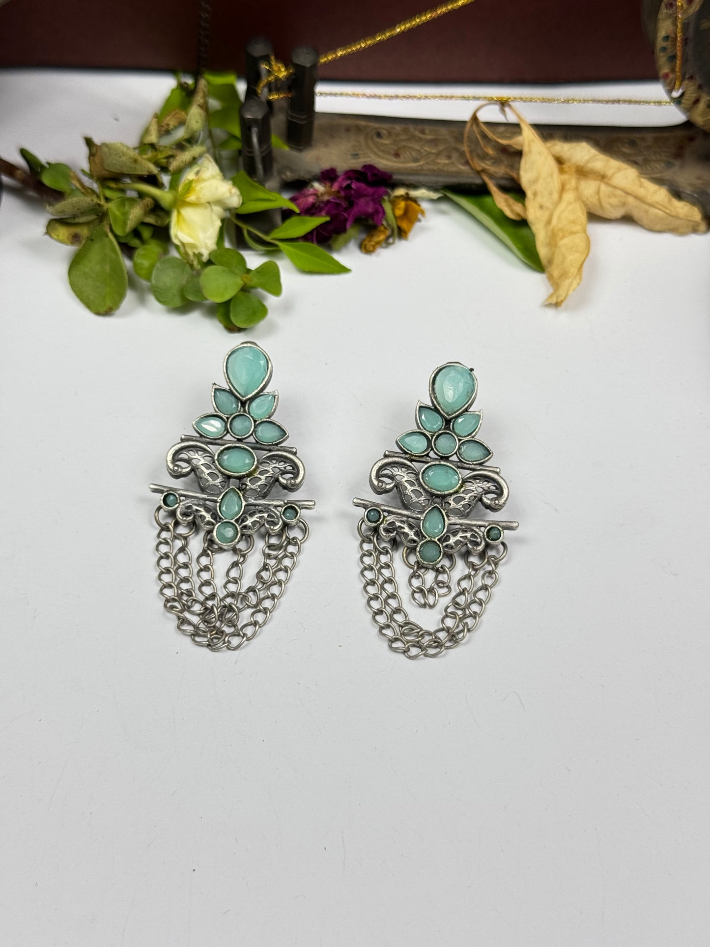 Premium oxidised Huma Earrings