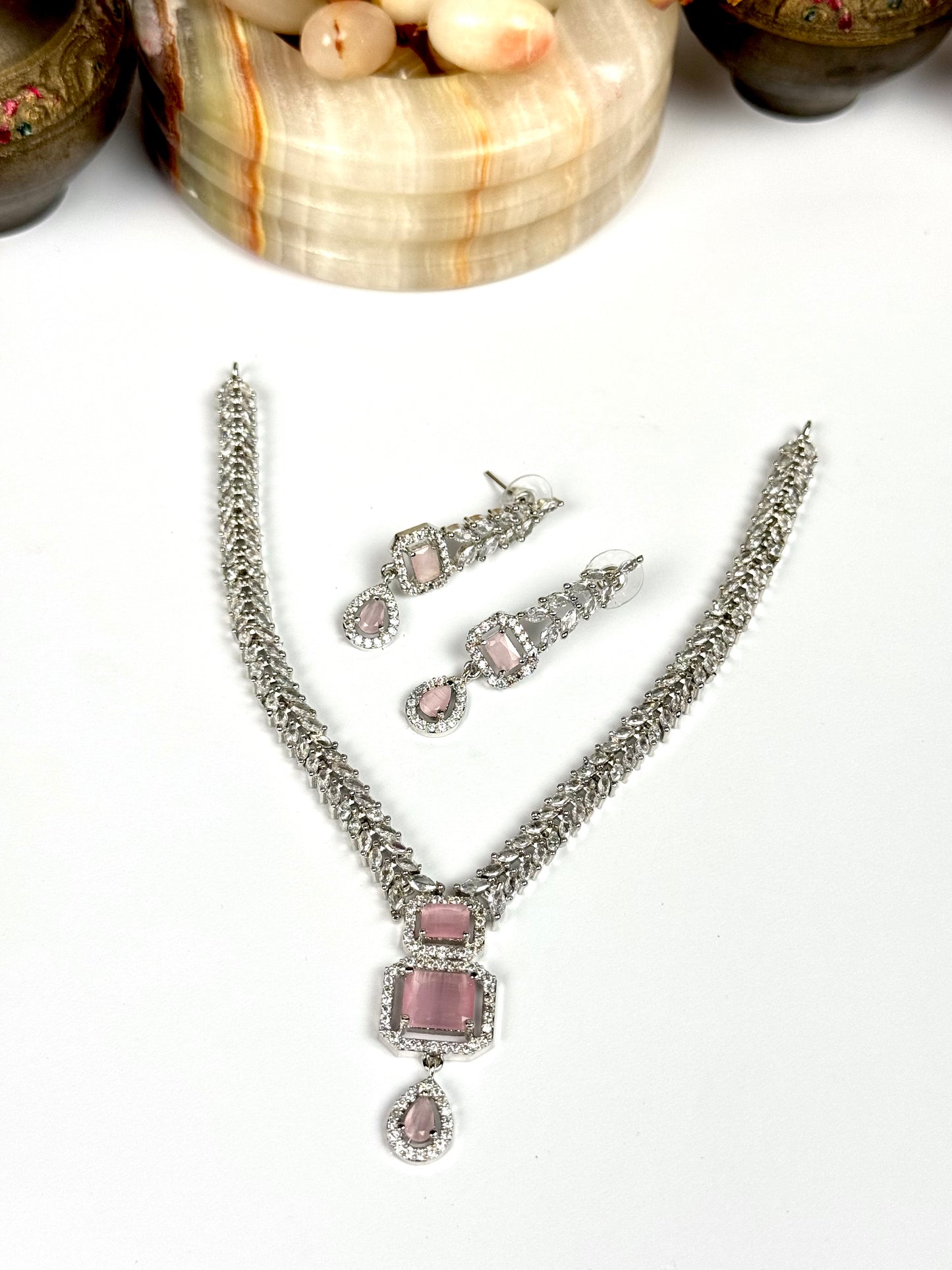 American Diamond 1karat Necklace set