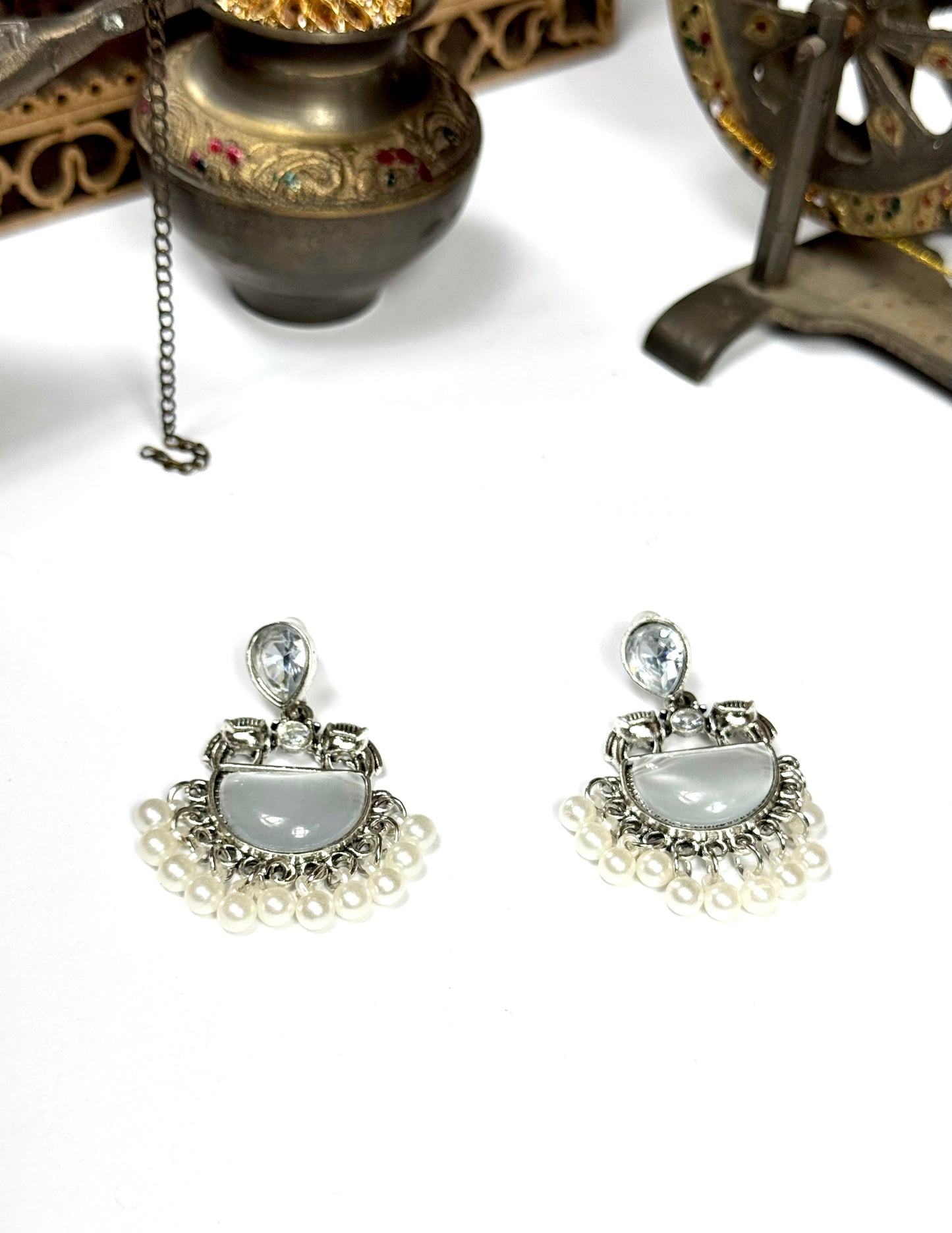 Oxidised Nargis Earrings