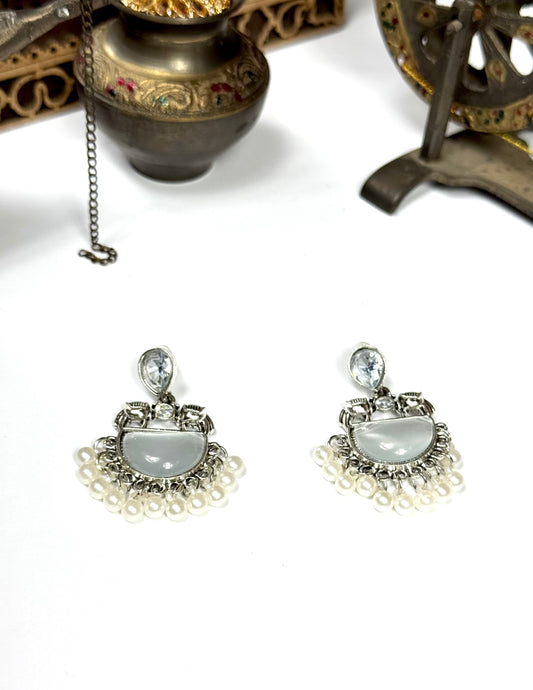 Oxidised Nargis Earrings