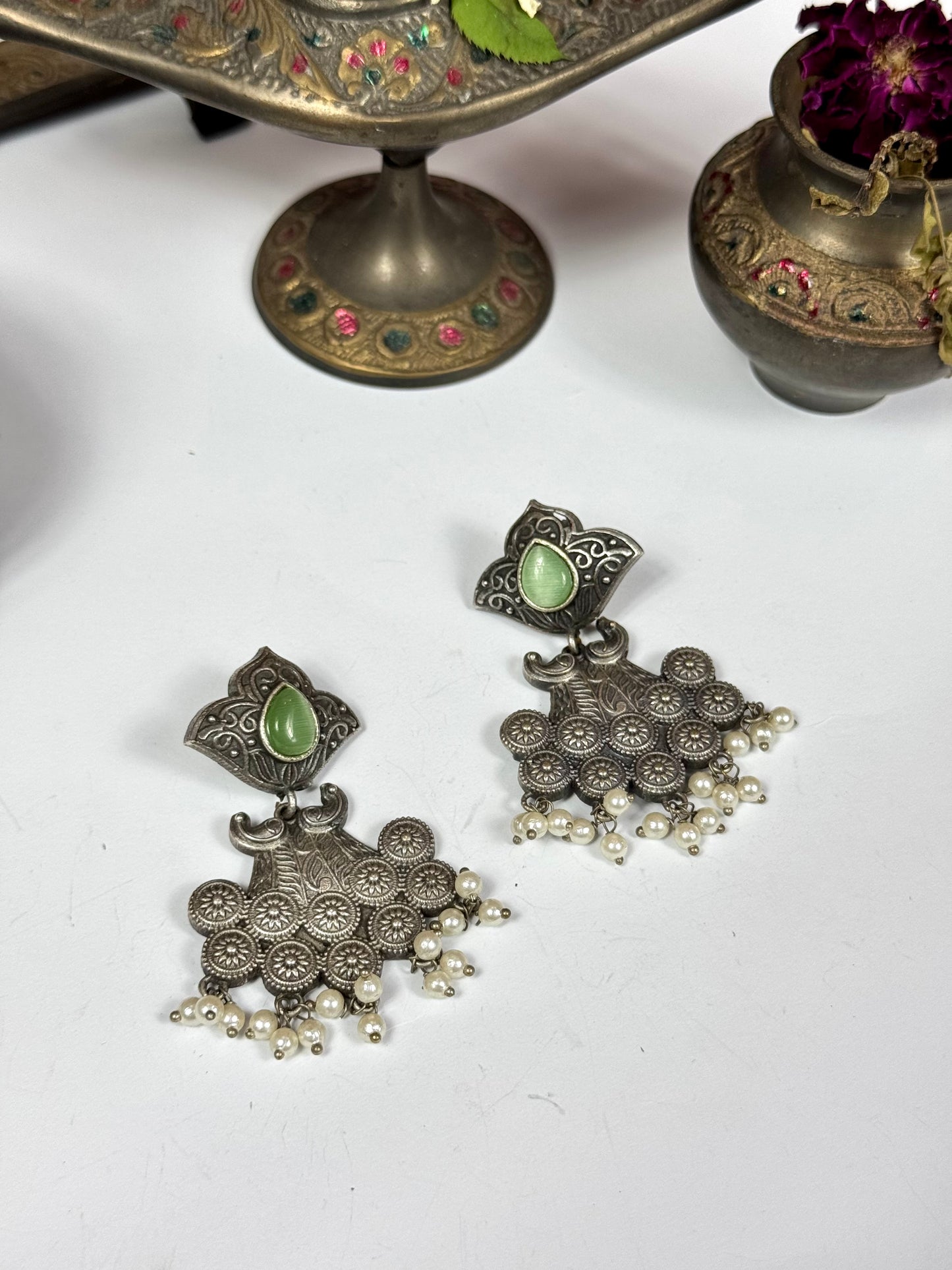 Premium oxidised Tara Earrings