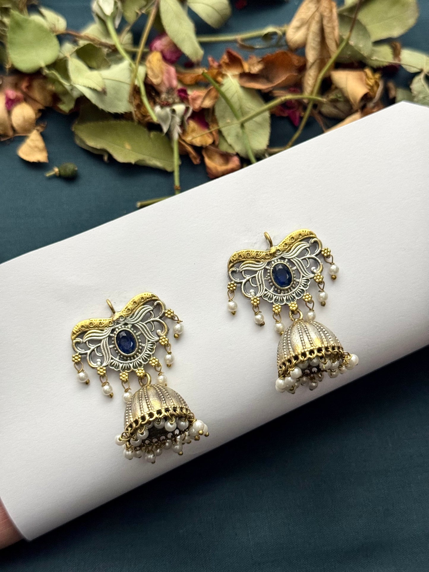 Premium Dual tone Oxidised Brass Made jhumka