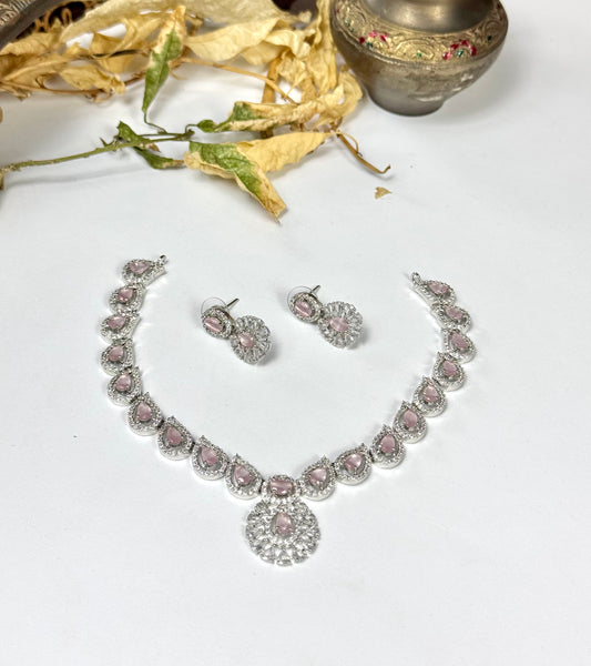 American Diamond 1 karat necklace set
