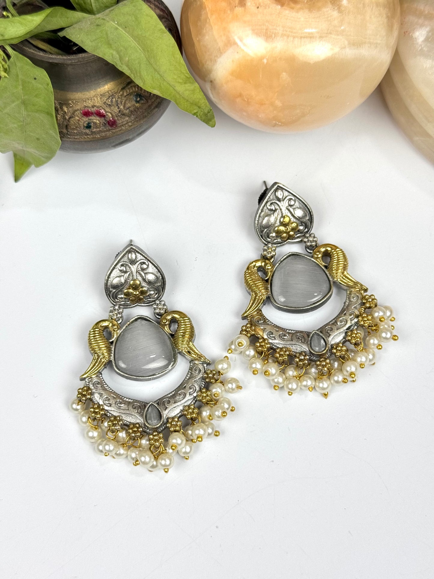 Premium Brass Made oxidised Earrings