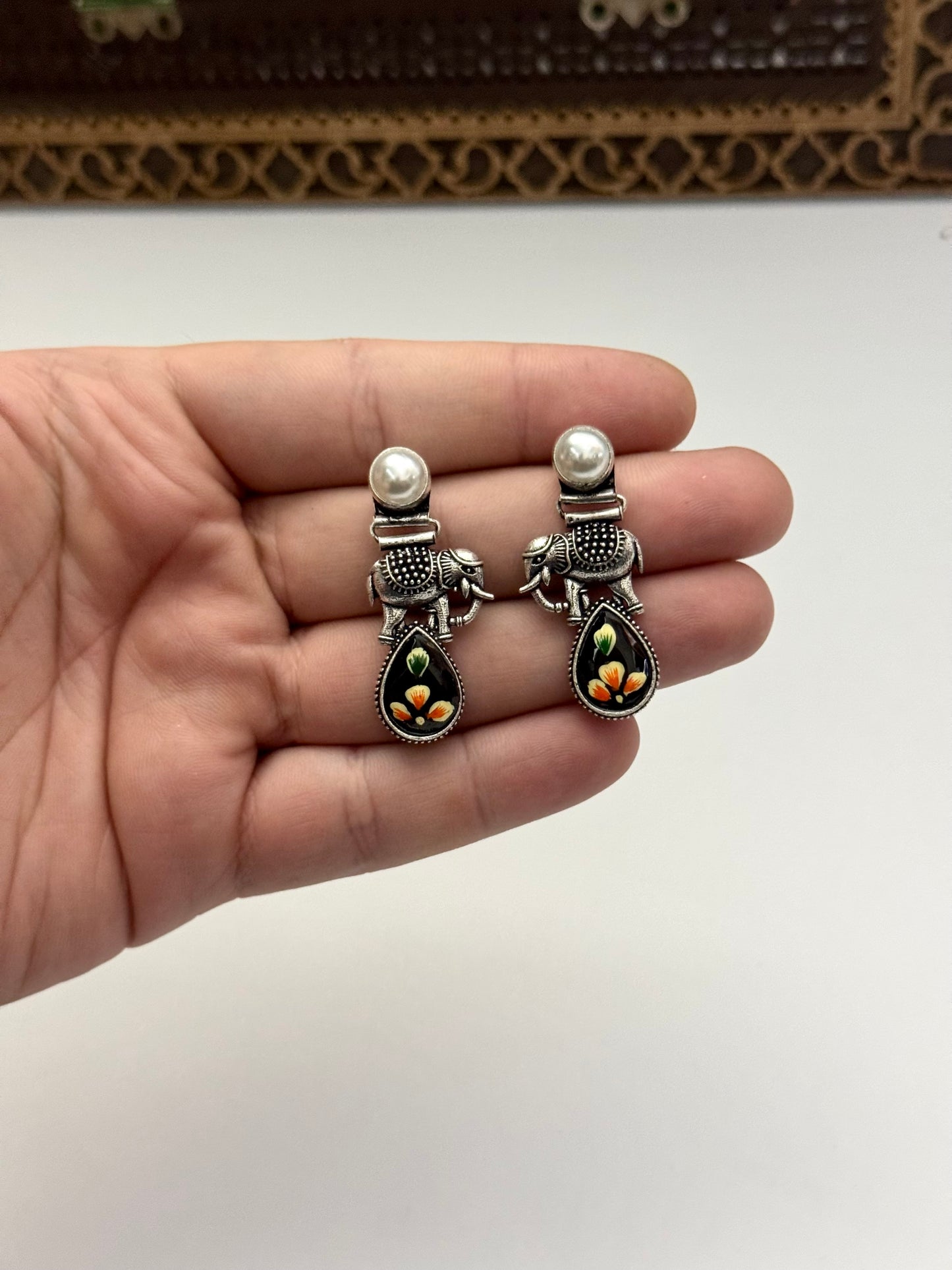 Premium brass made Oxidised Earrings