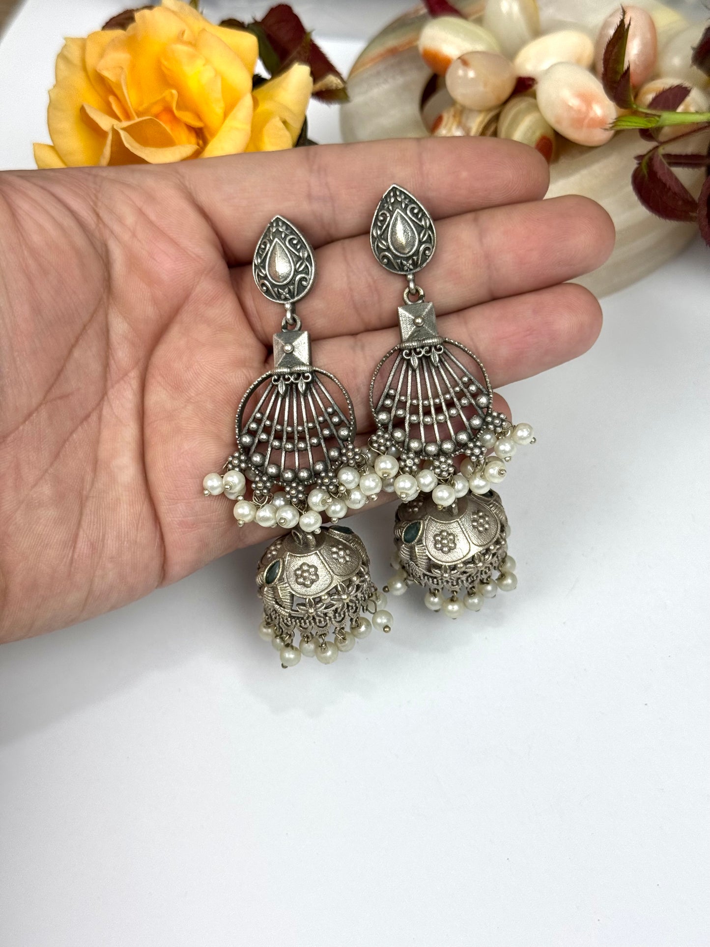 Brass made premium Oxidised Earrings