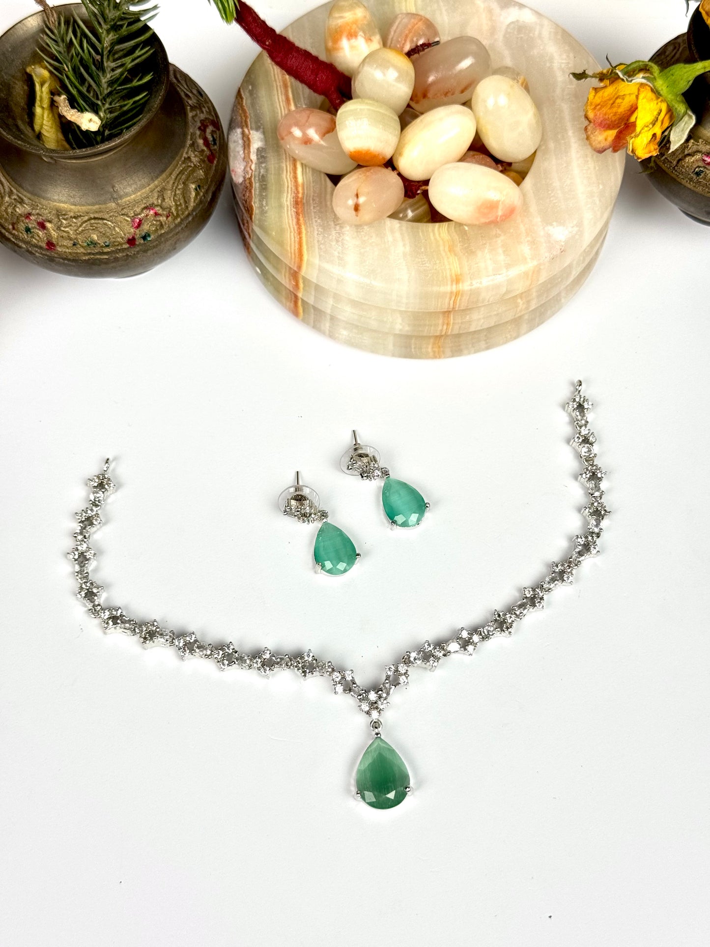 American Diamond 1karat Necklace set
