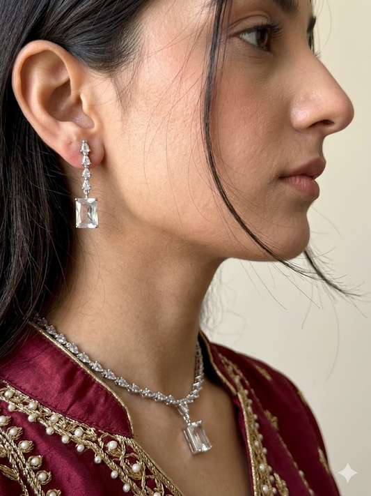 American Diamond 1karat Necklace set
