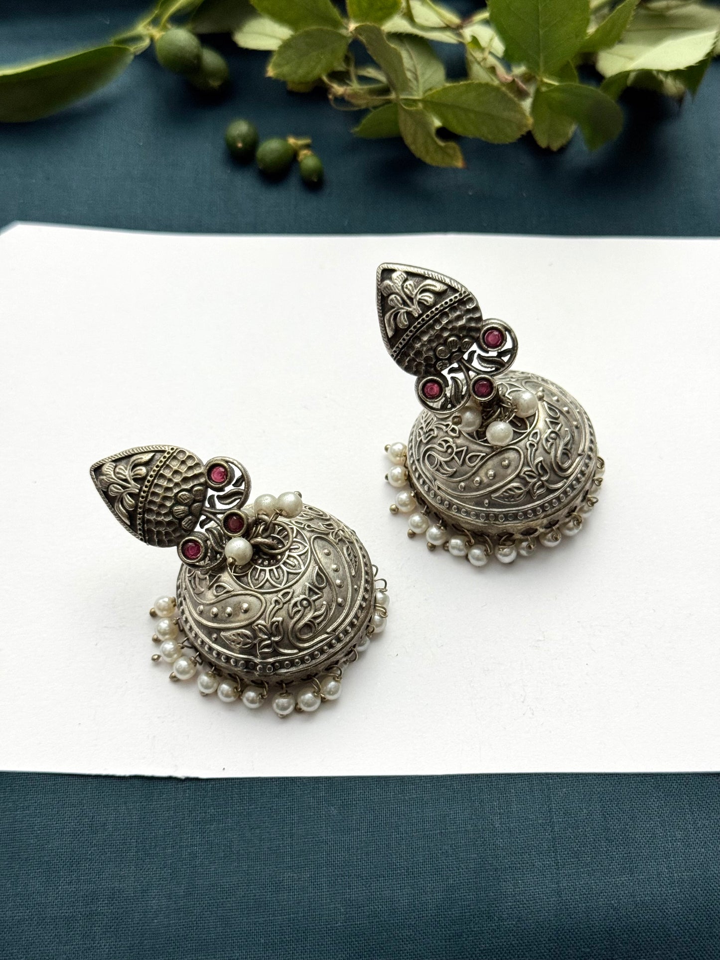 Premium Brass Made oxidised Jhumka