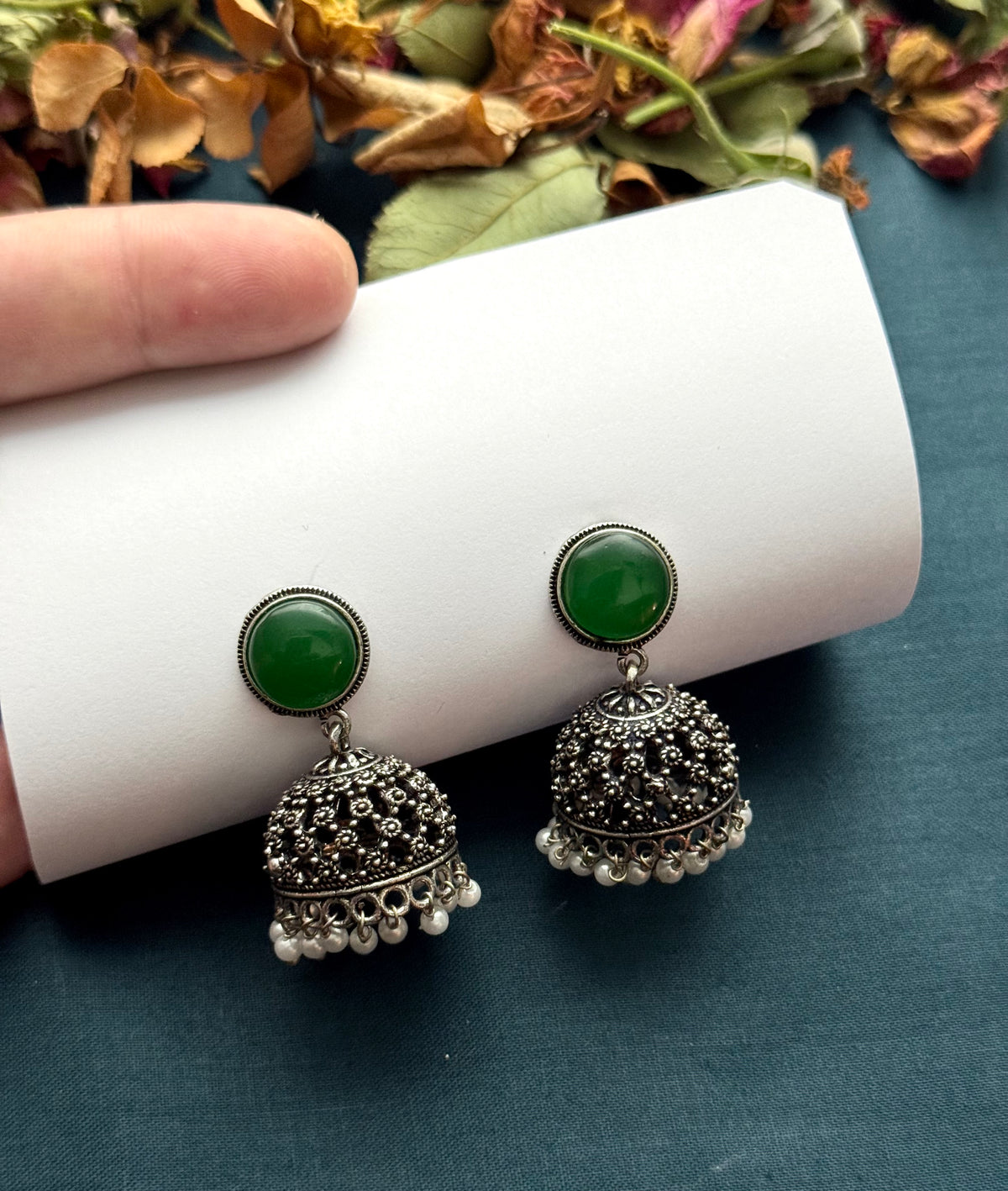 Premium Brass made Oxidised Jhumka