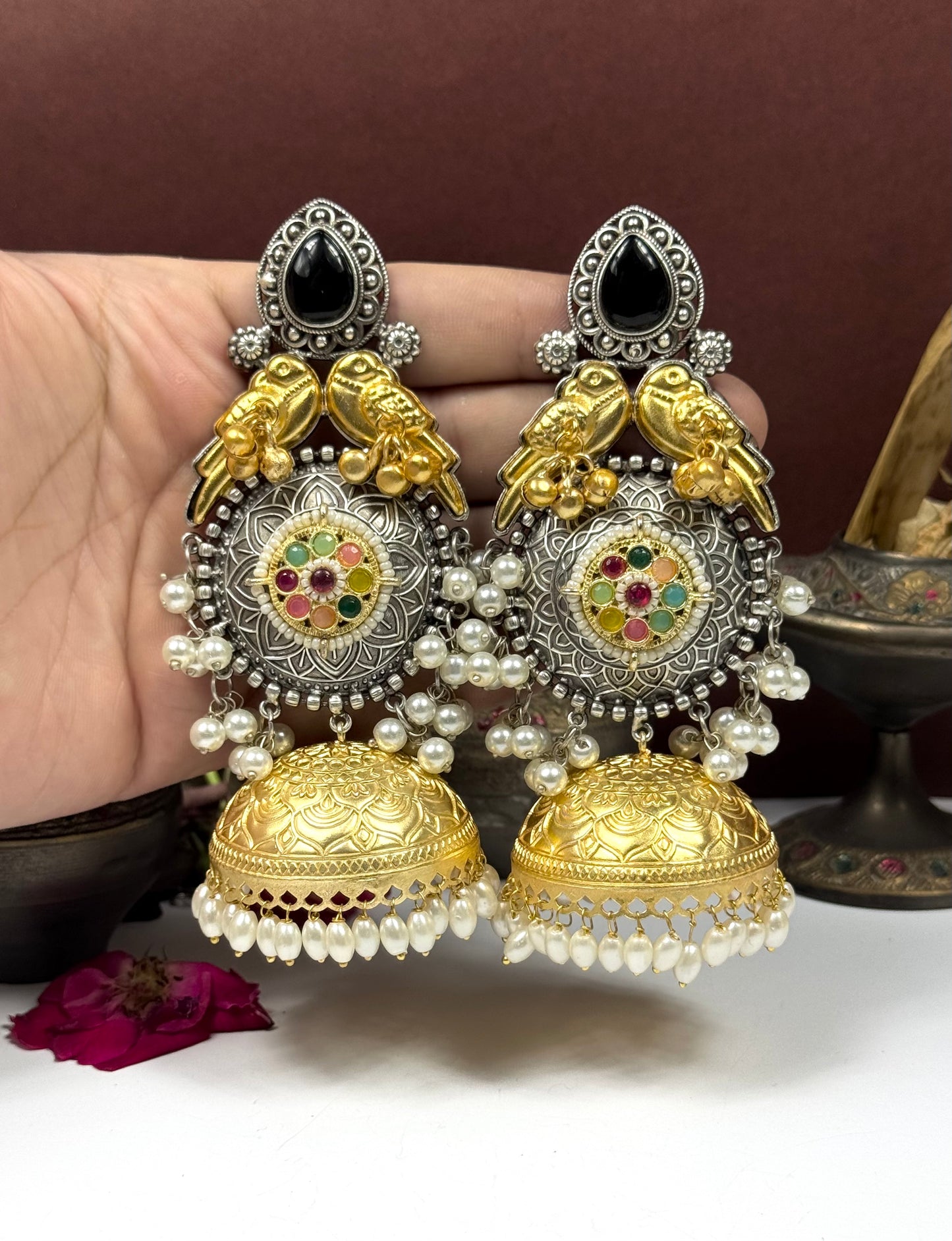 Premium Oxidised Alizeh Full size Jhumka