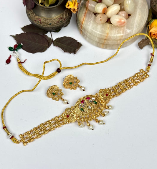 Rajwadi Anum Choker Set