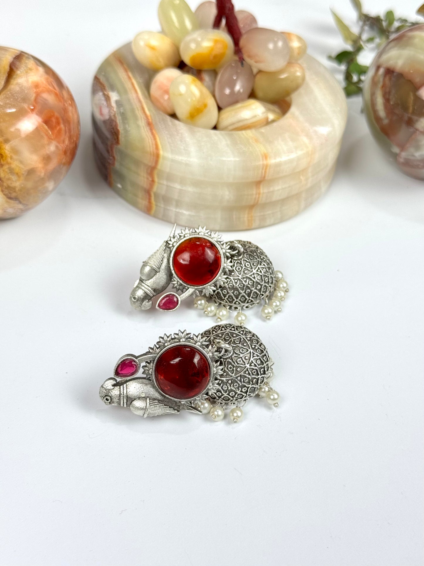 Brass made Premium Oxidised Jhumkas