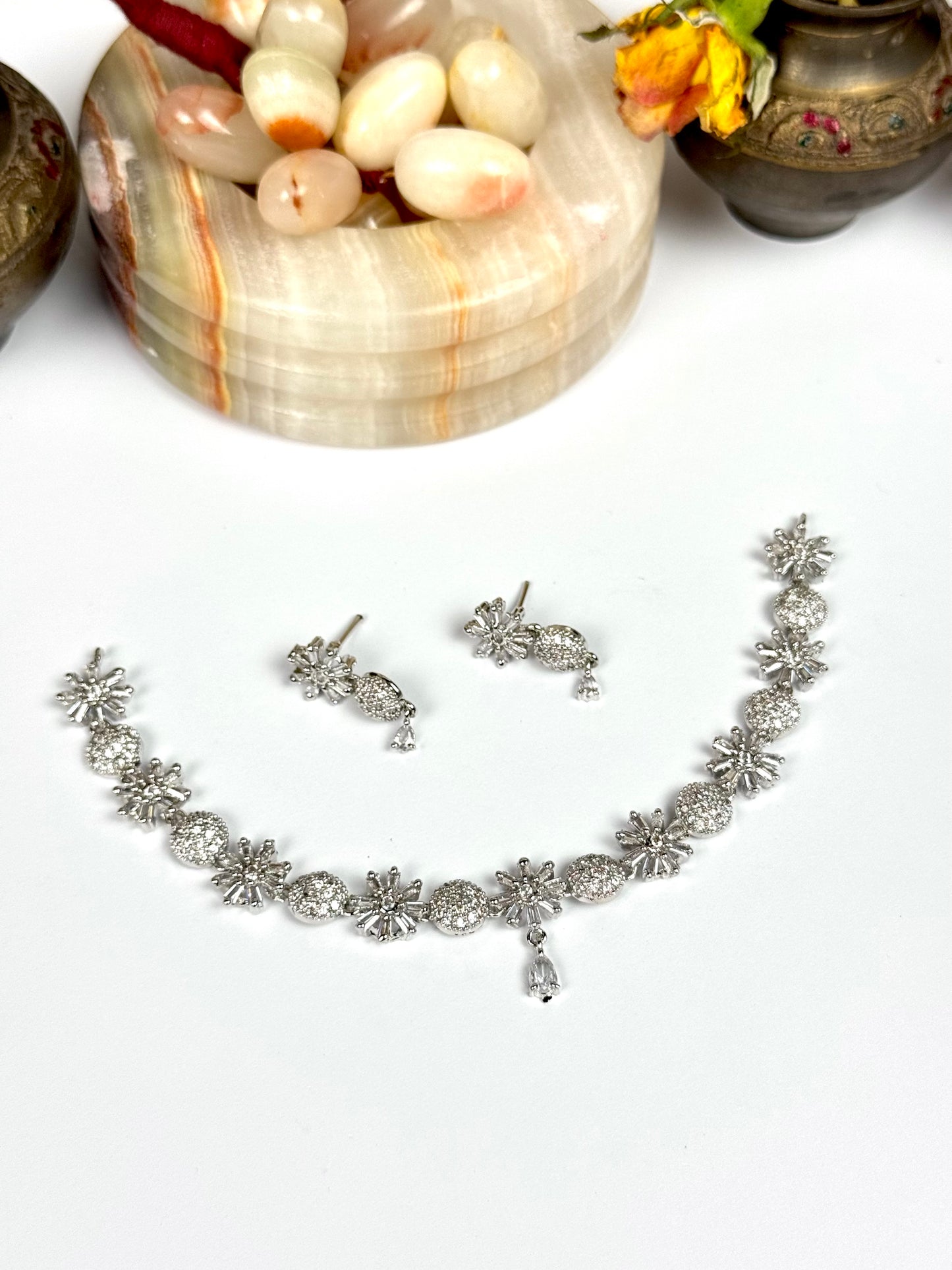 American Diamond 1karat Necklace set