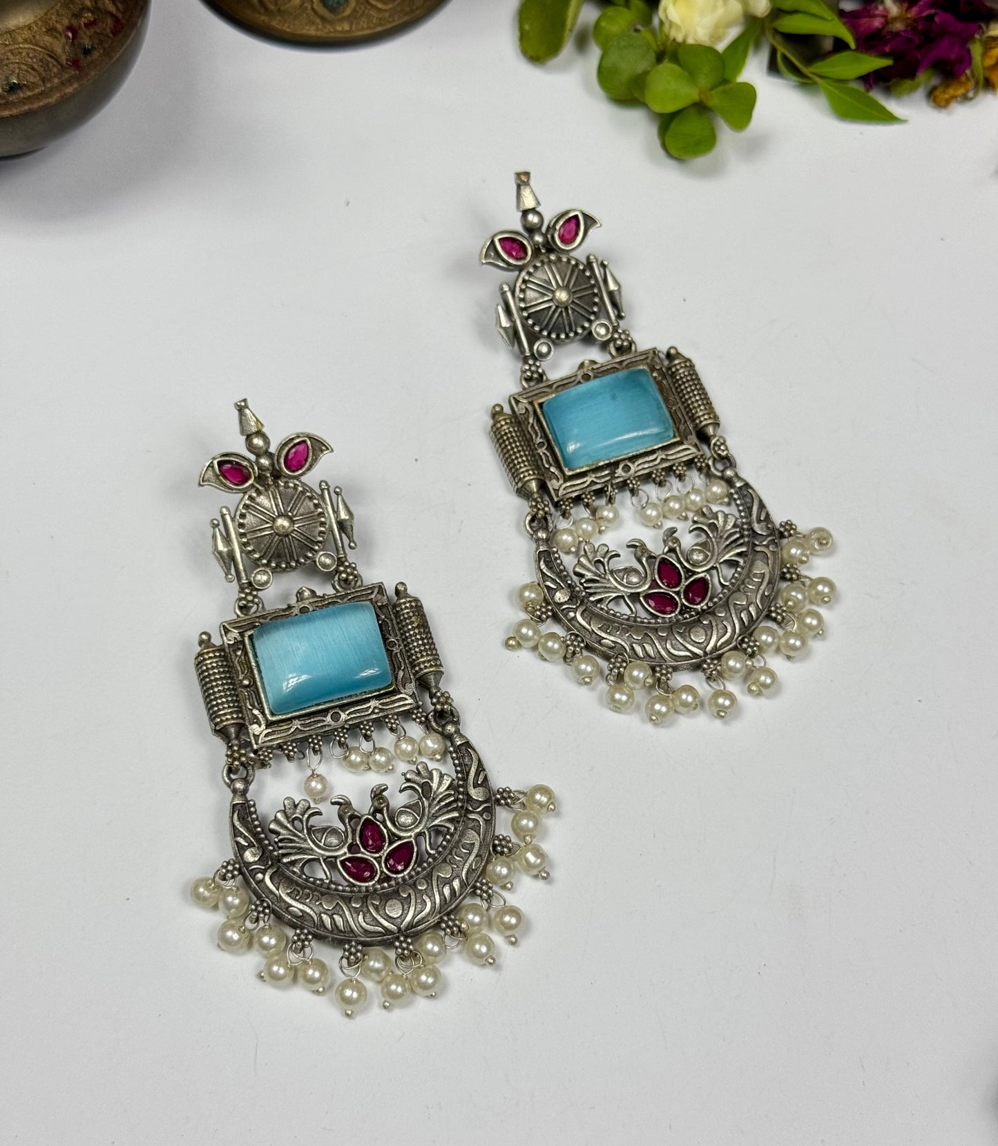 Premium Oxidised Rukhsana Earrings
