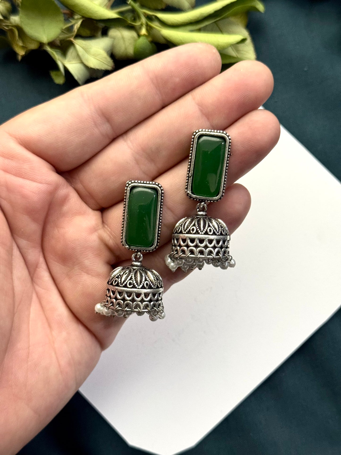 Premium Brass made oxidised Jhumka