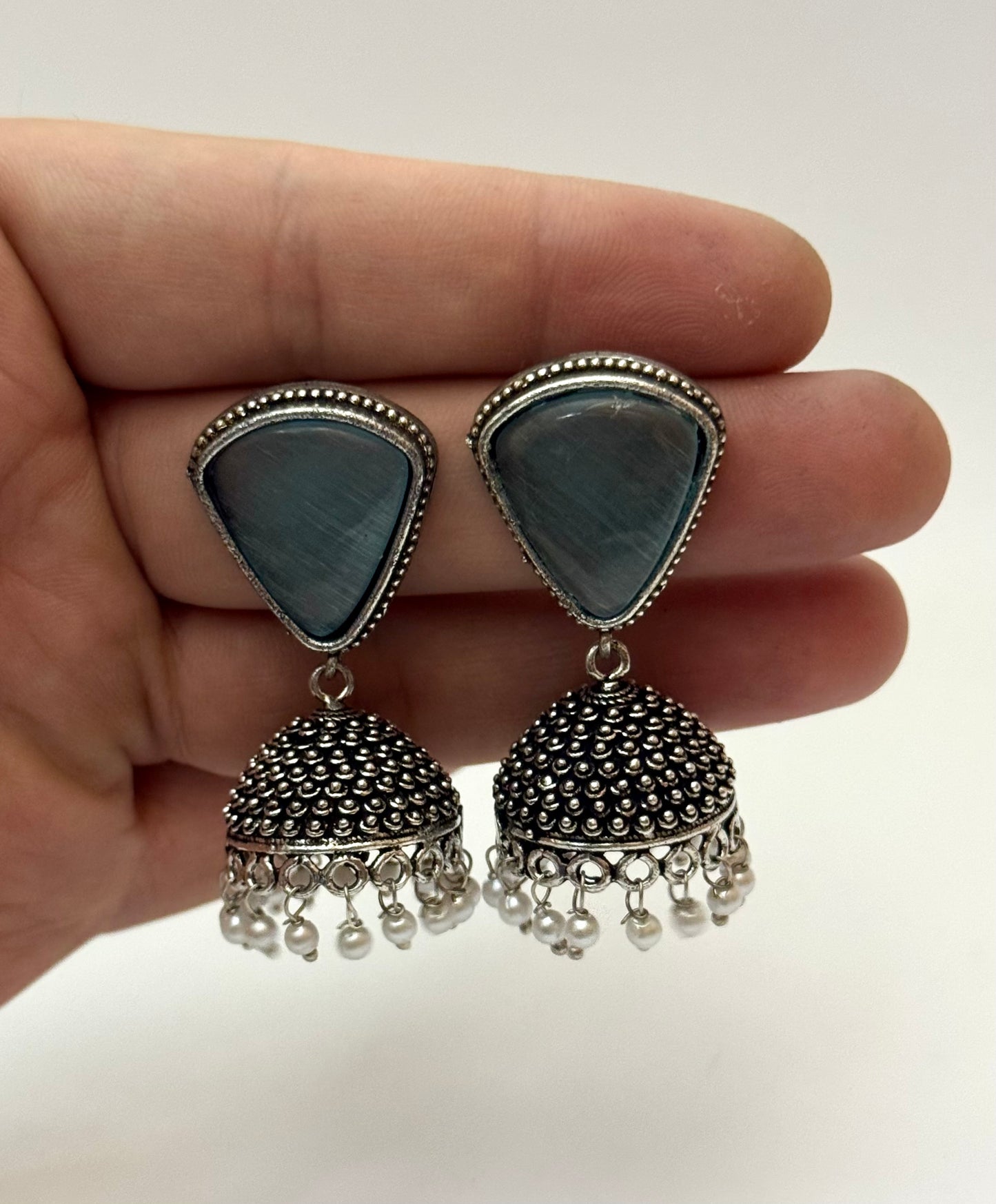 Premium brass made oxidised Jhumka
