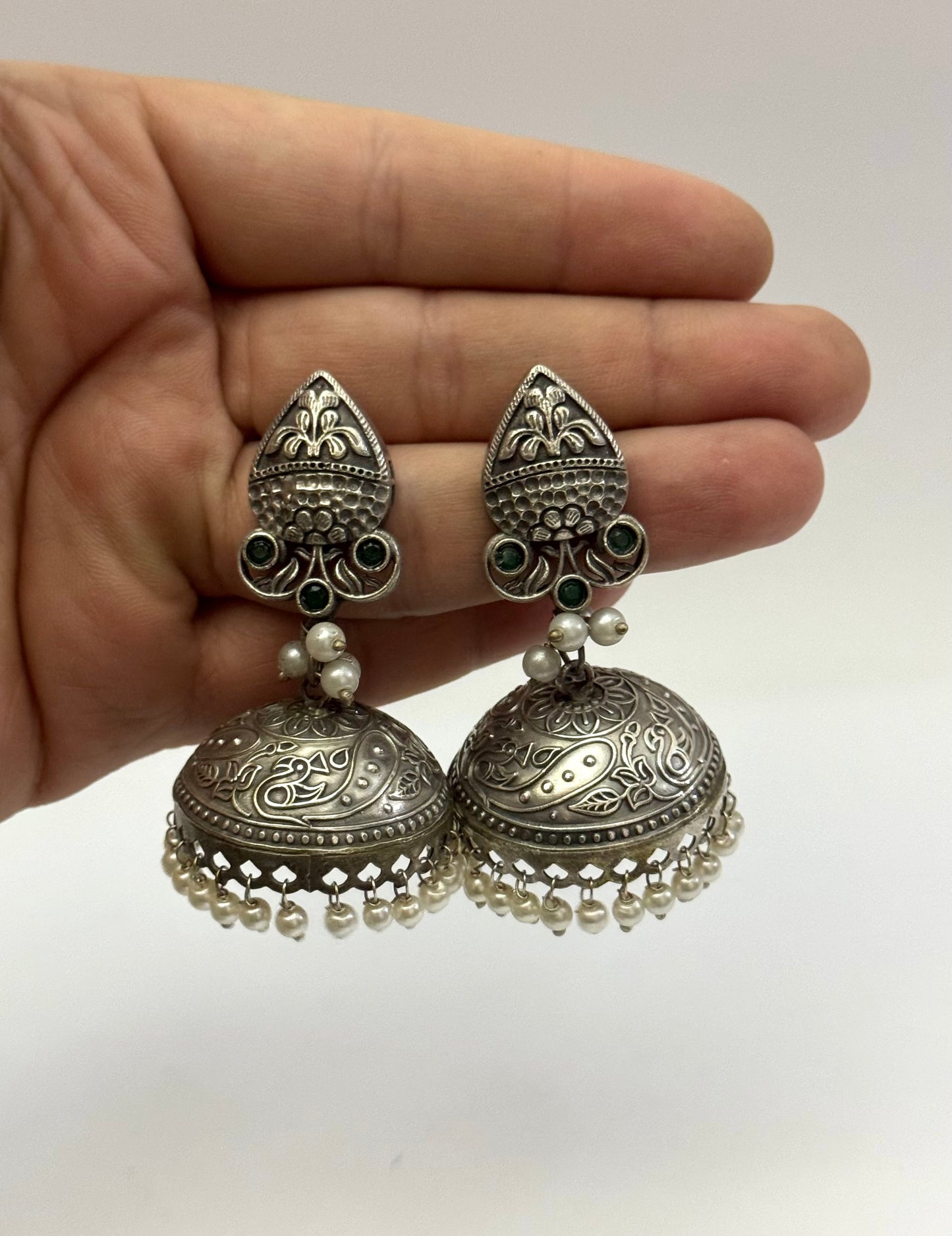Premium Brass Made oxidised Jhumka