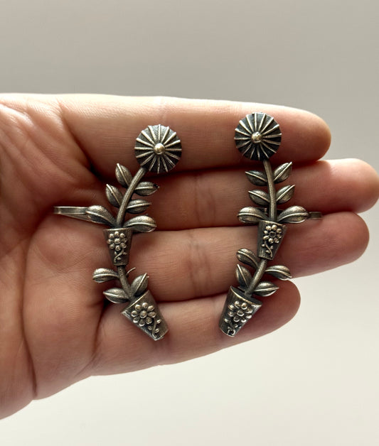 Premium Brass made Flower Earcufs