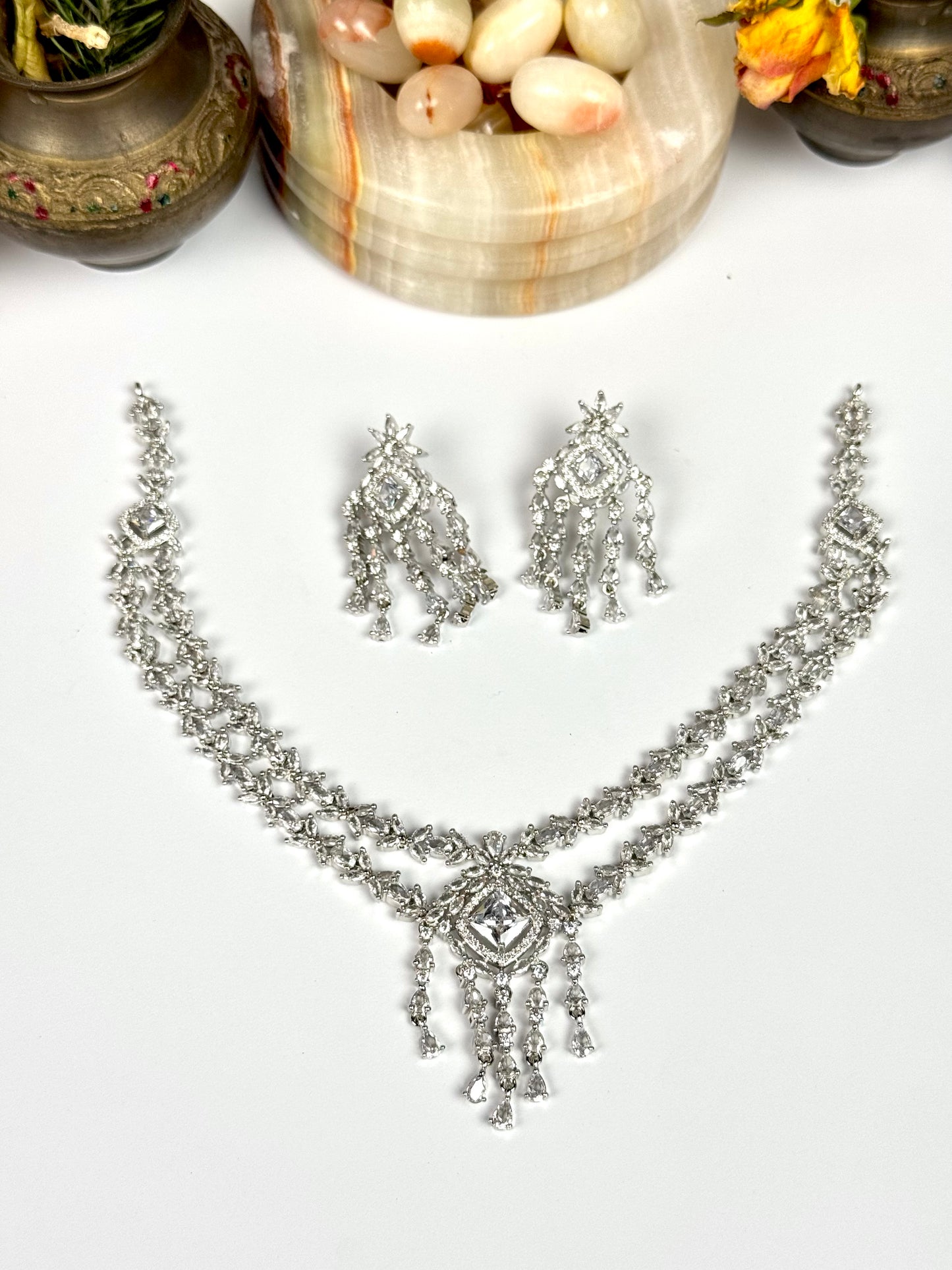 American Diamond 1karat Mala Set