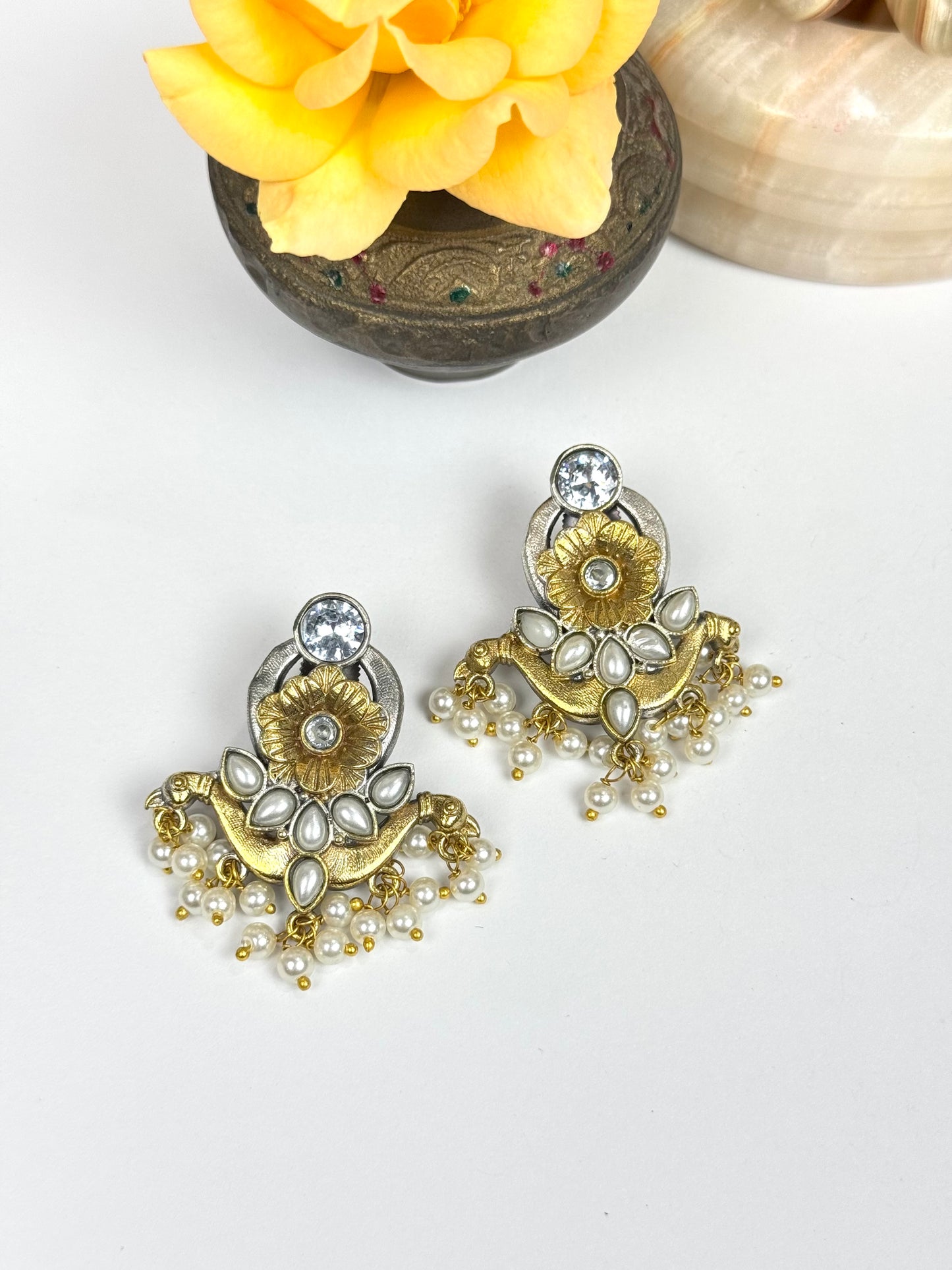 Premium Brass Made Oxidised Earrings