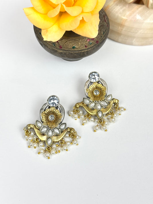 Premium Brass Made Oxidised Earrings