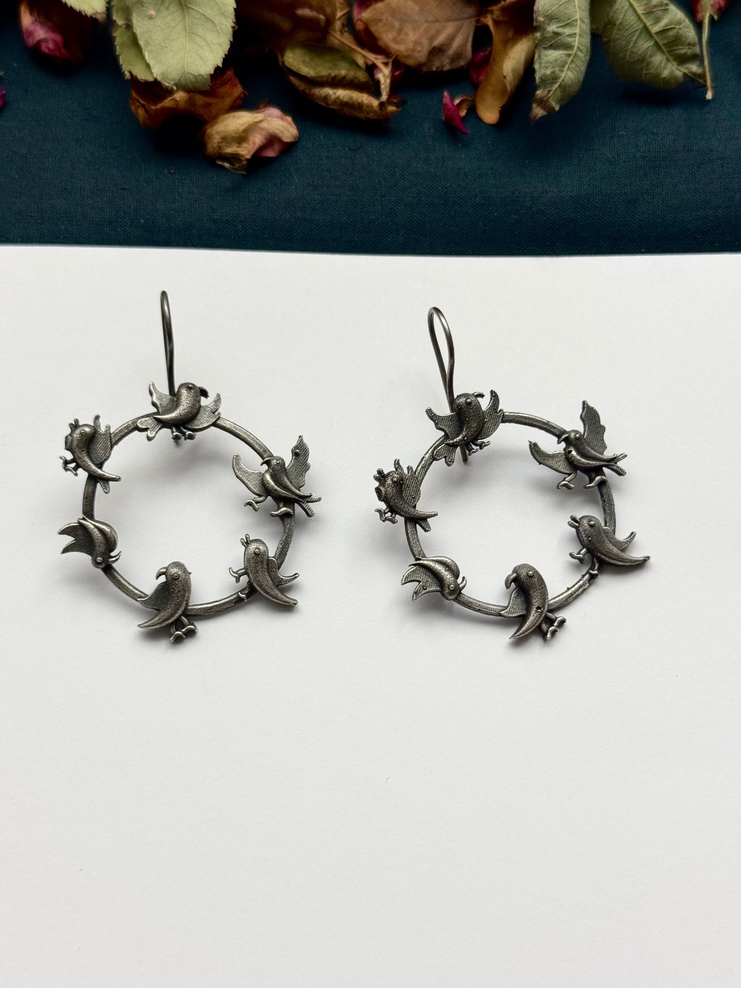 Premium Brass made Oxidised Aria Earrings