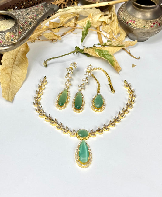 American diamond 1 karat Necklace set