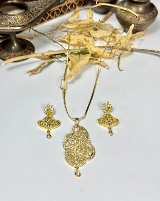 American Diamond 1 karat pendant set