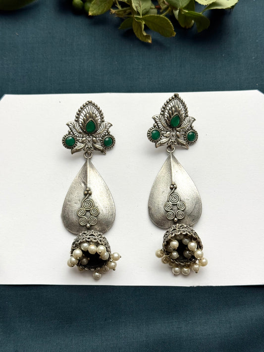 Brass Made Premium Oxidised Jhumkas