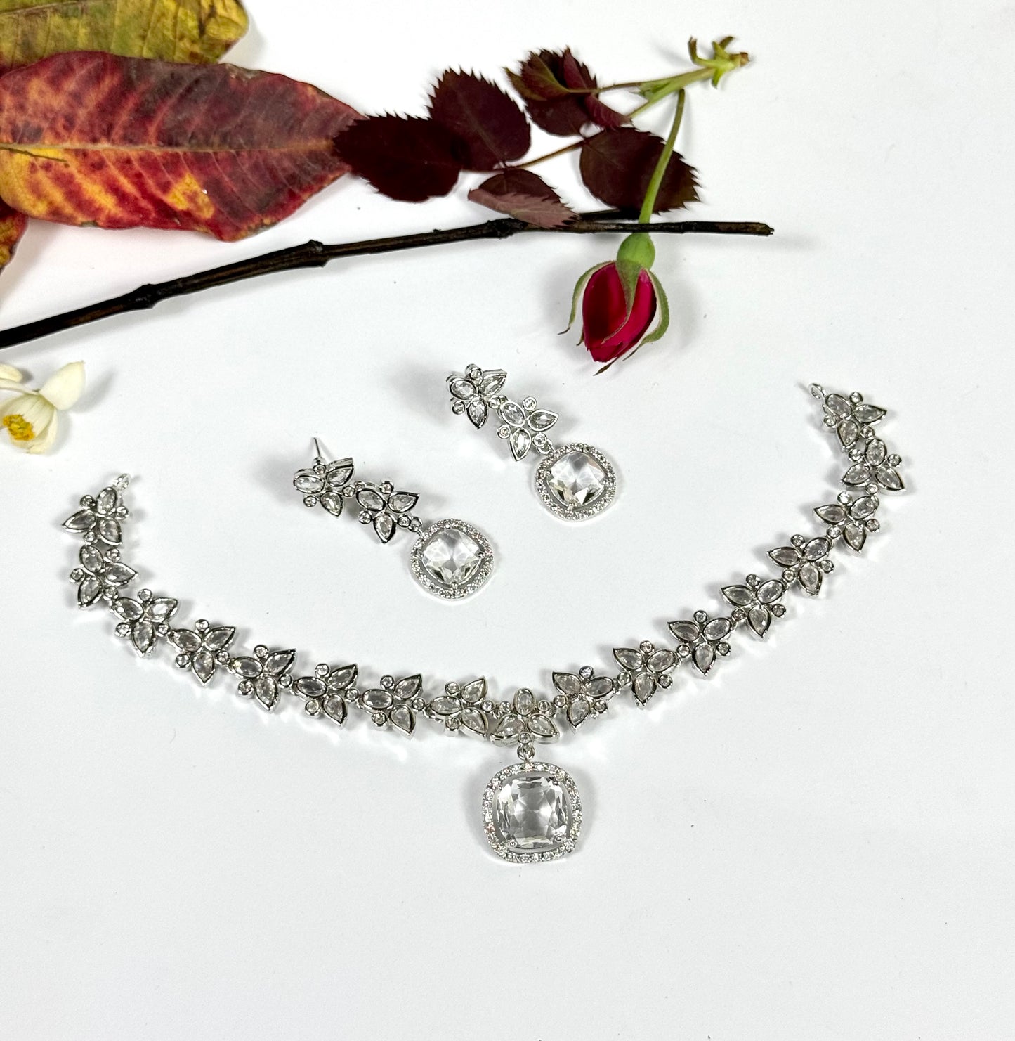 American Diamond 1 karat Necklace set