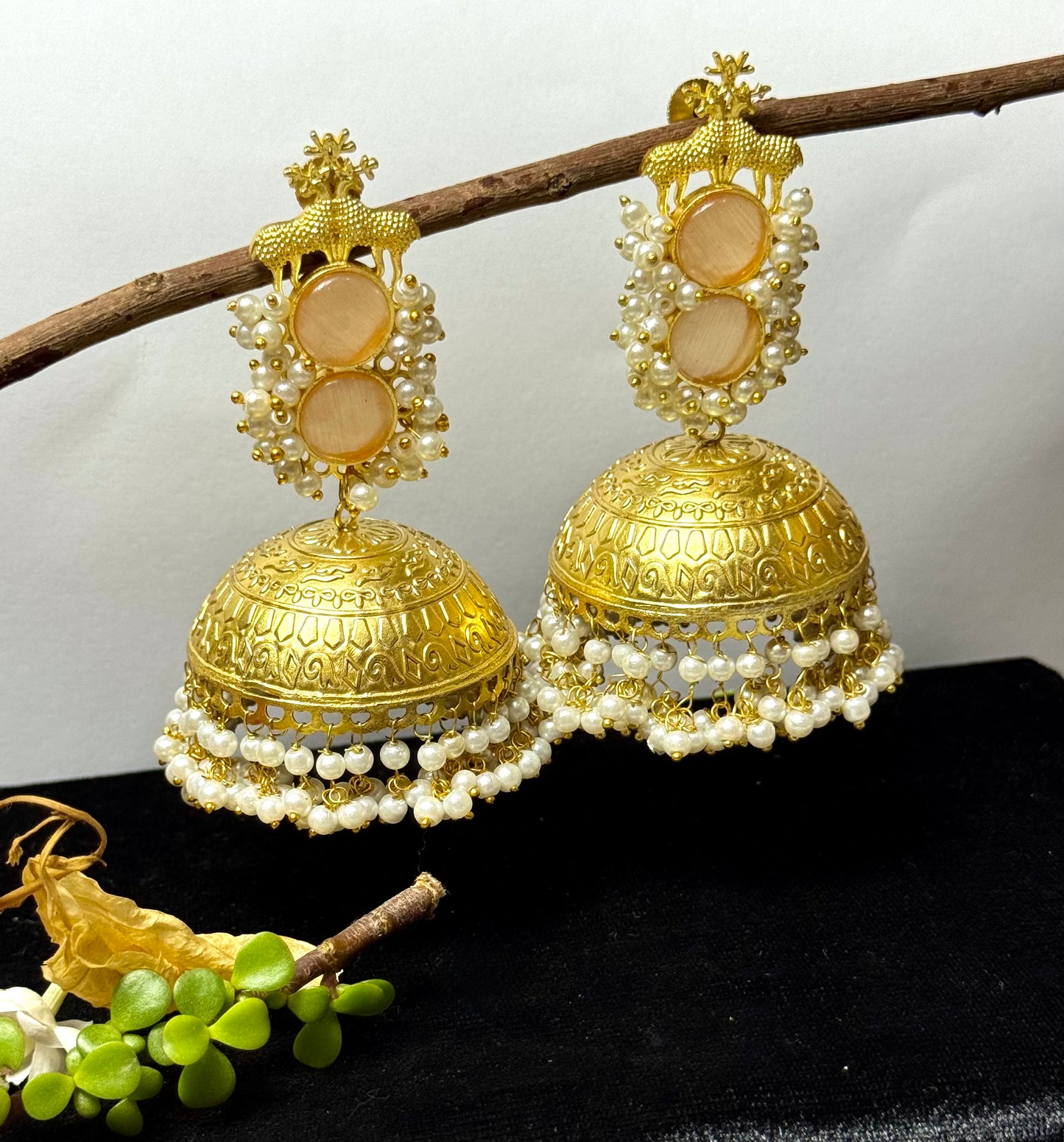 Premium Brass Radhika Jhumkas
