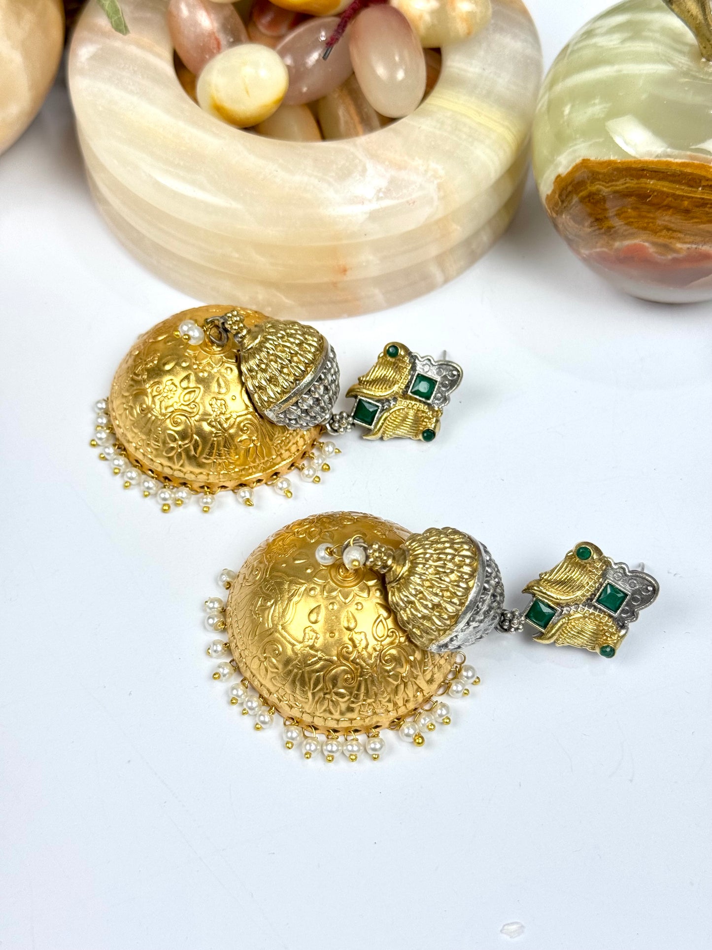 Premium Brass Made Oxidised Earrings