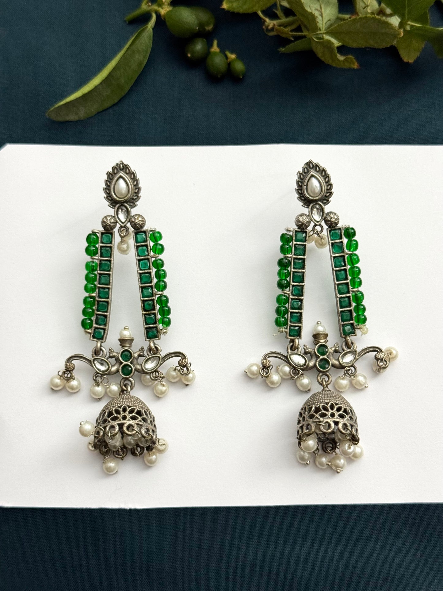 Premium Brass Made Oxidised Jhumka
