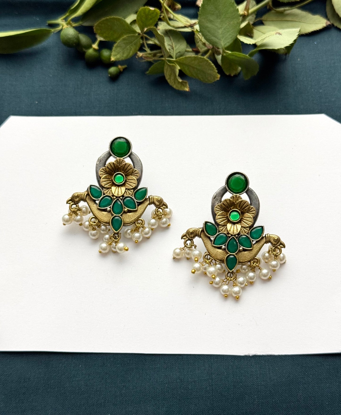 Premium Brass Made Oxidised Earrings