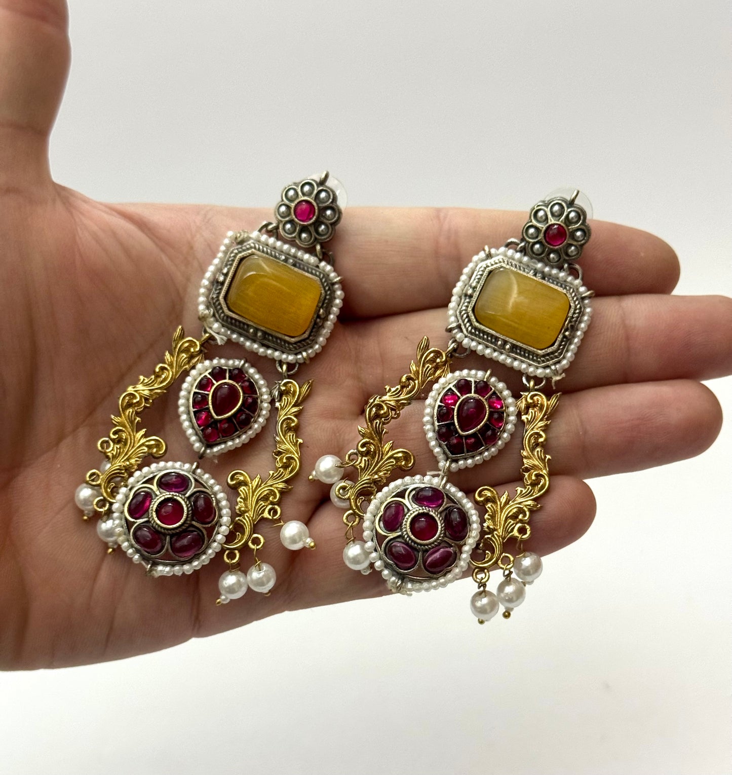 Premium Brass made Designer Oxidised Earrings