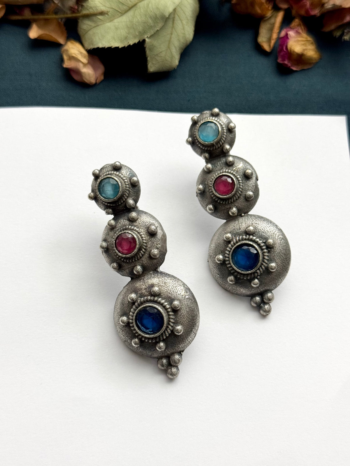 Premium brass made Oxidised Saba Earrings
