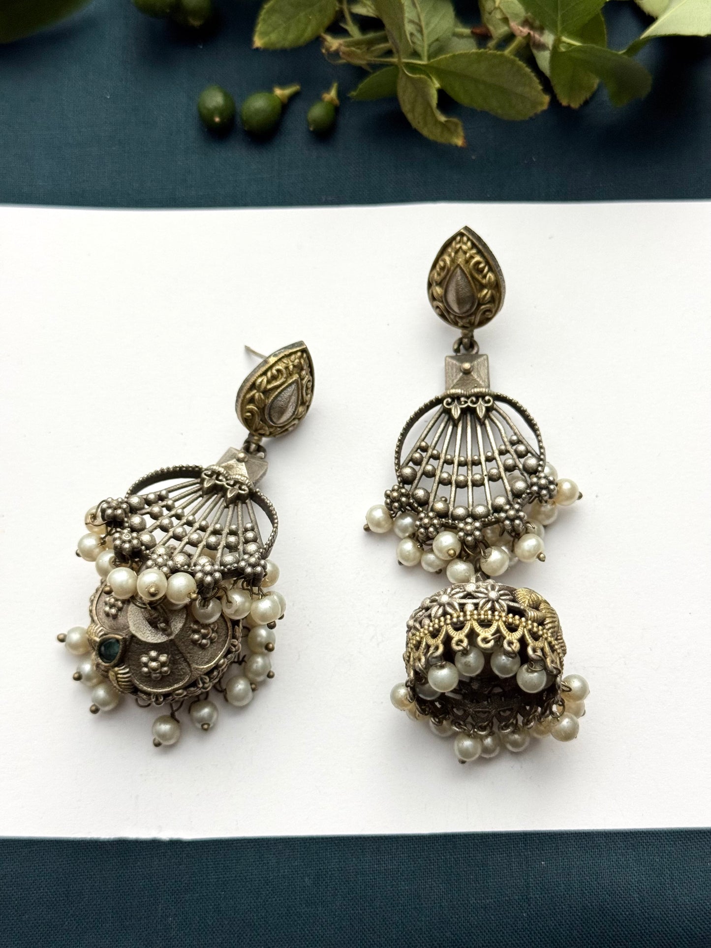 Brass made premium Oxidised Earrings