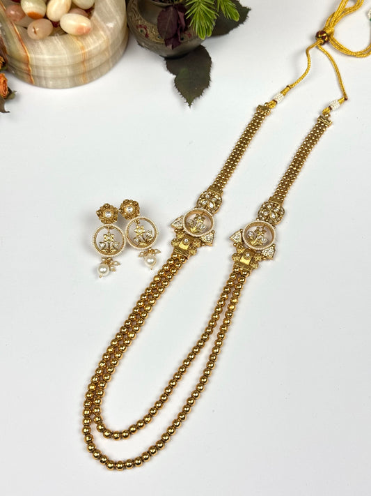 Rajwadi Brass Made Designer Mala set