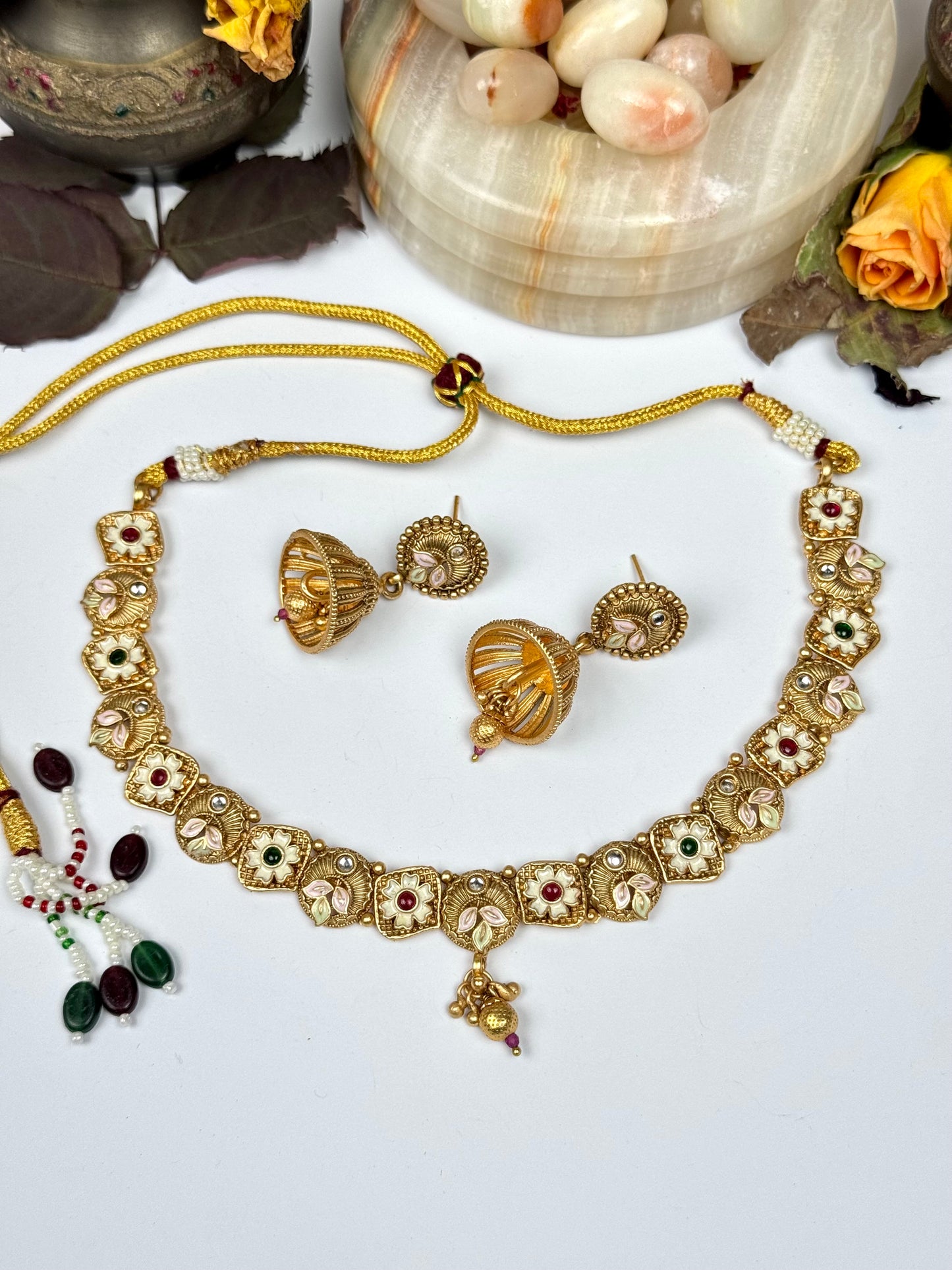 Rajwadi Brass Made Kajol Necklace set