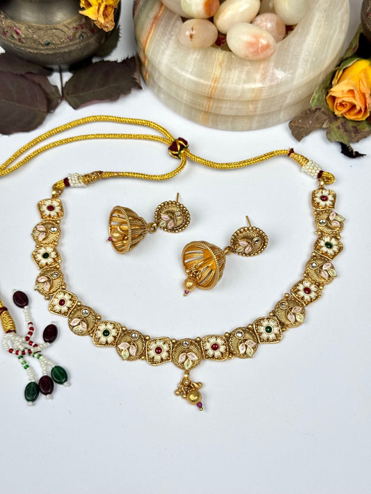 Rajwadi Brass Made Kajol Necklace set