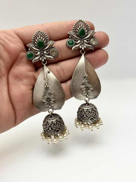 Brass Made Premium Oxidised Jhumkas