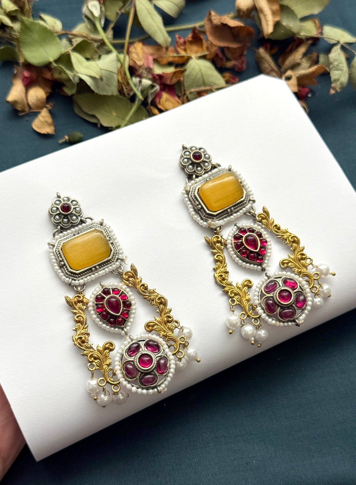 Premium Brass made Designer Oxidised Earrings