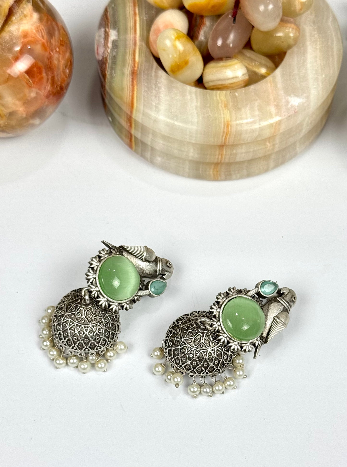 Brass made Premium Oxidised Jhumkas