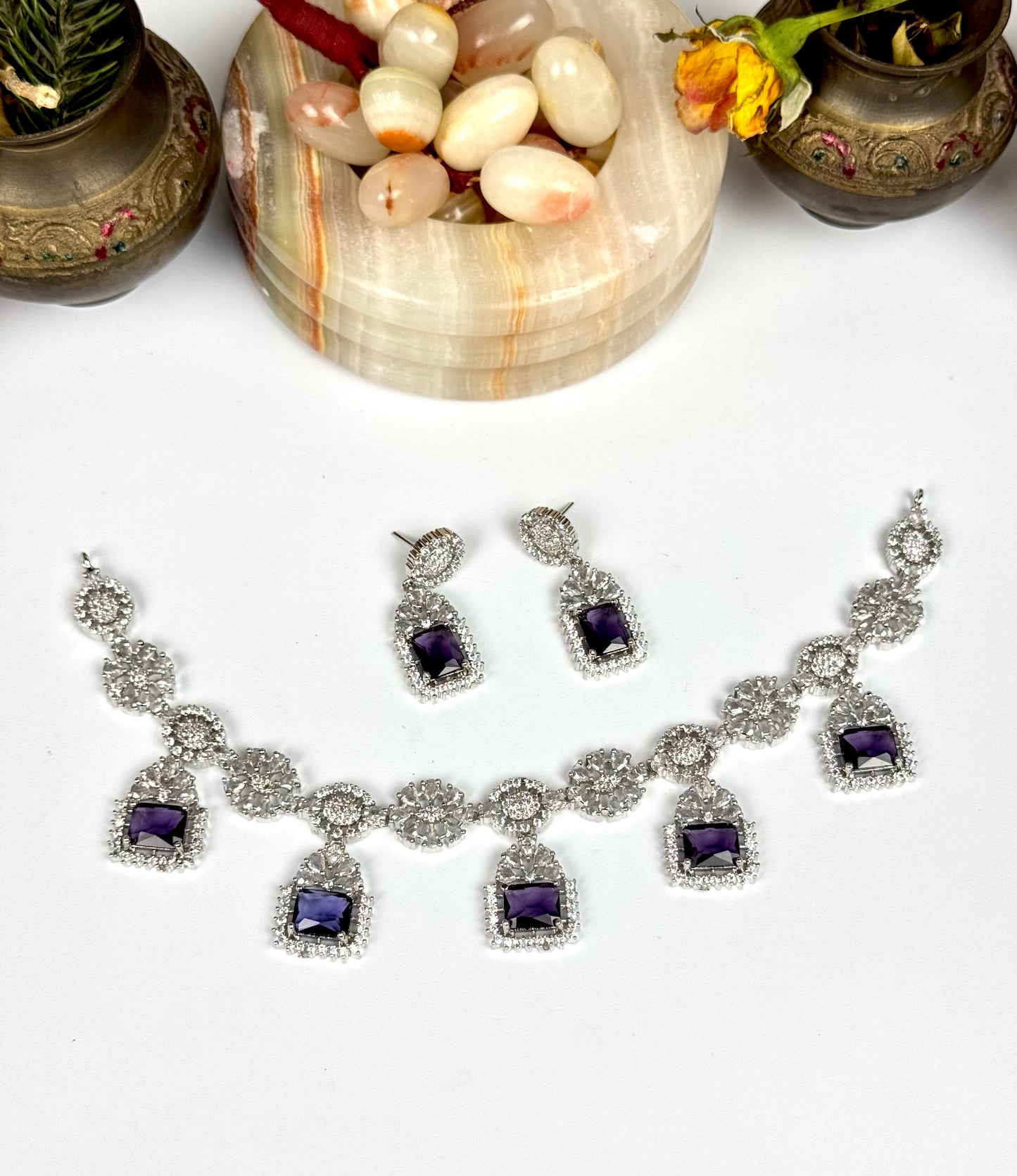 American Diamond 1karat Necklace set