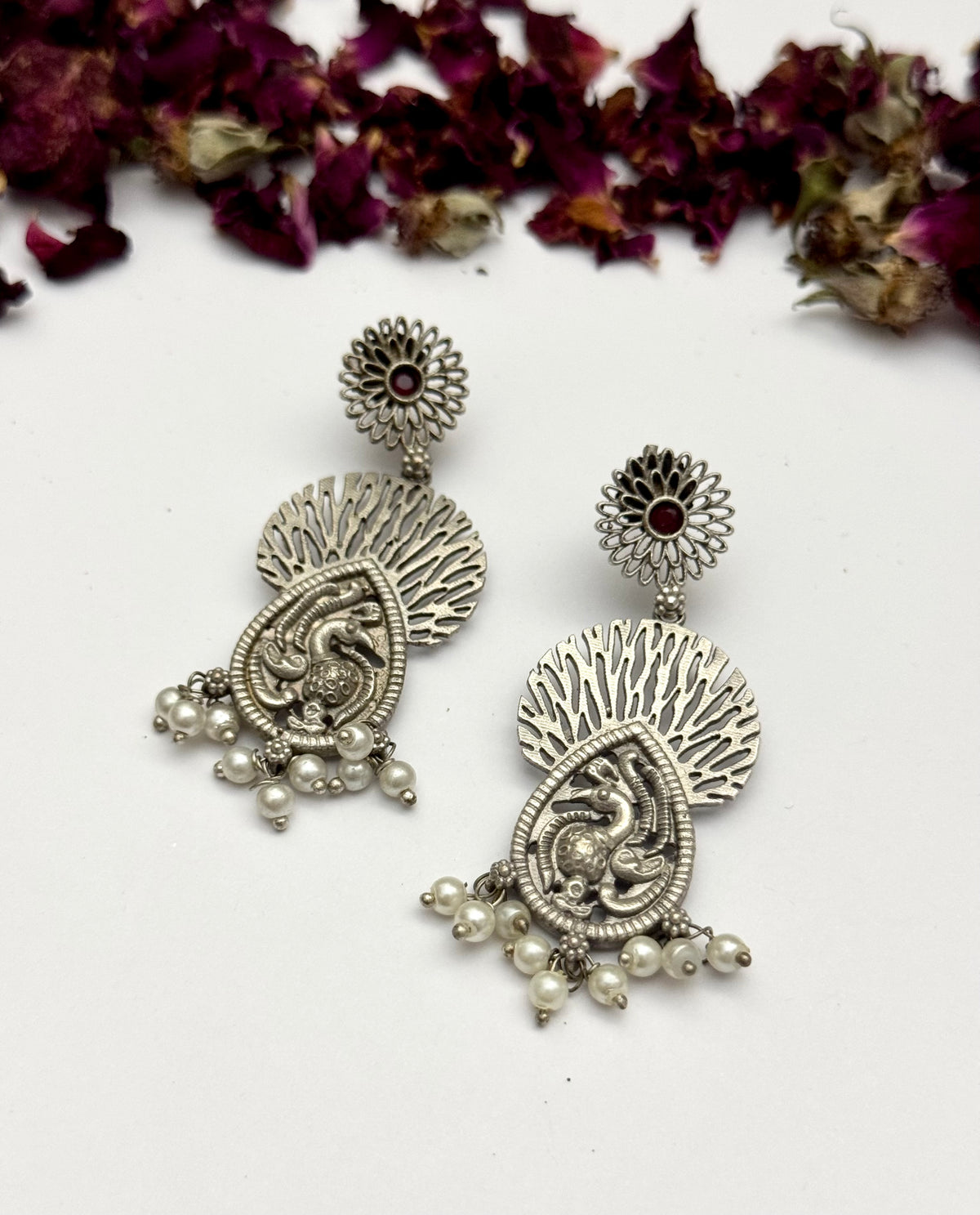 Premium oxidised Brass made Bird Earrings