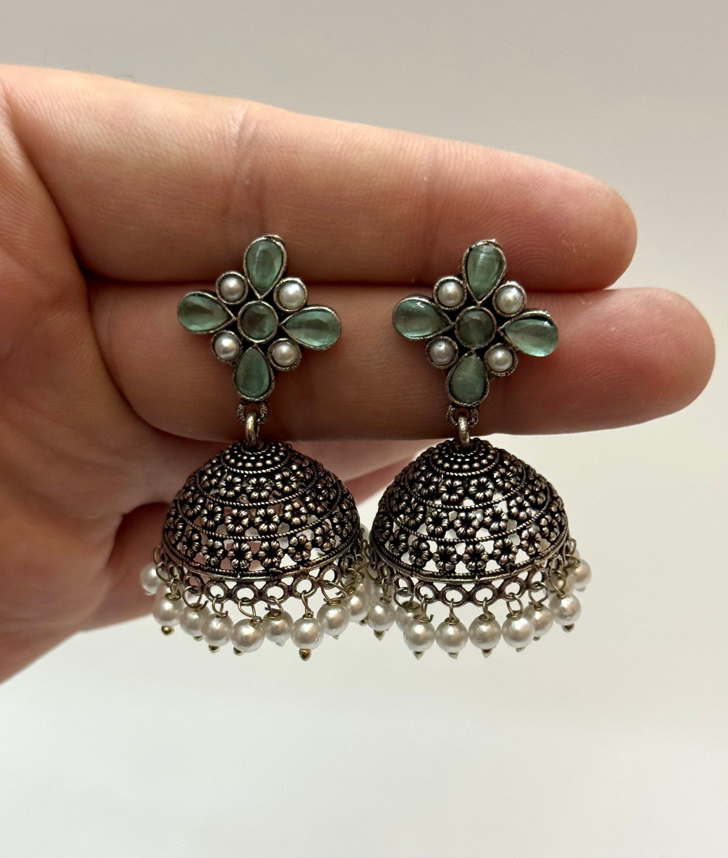 Premium Brass made oxidised jhumka