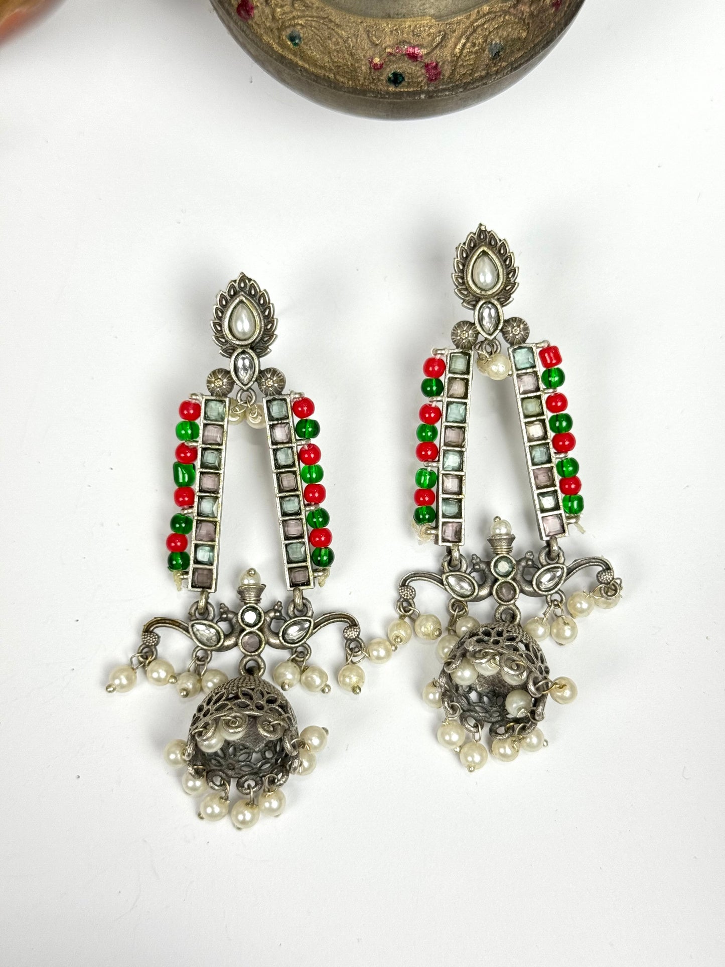 Premium Brass Made Oxidised Jhumka